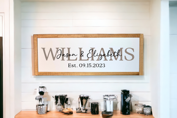 Framed Last Name Wedding Date Sign