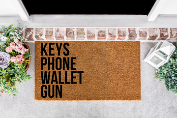 Keys Phone Wallet Gun Doormat