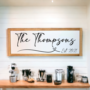 Framed Last Name Wedding Date Sign