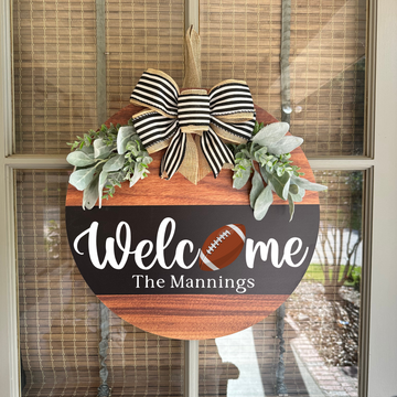 Welcome Football Door Hanger