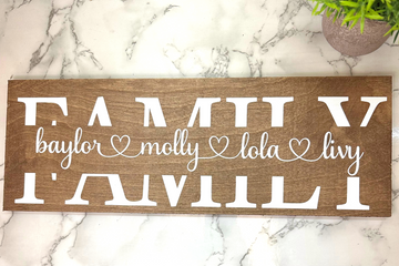 Split Family Name Sign