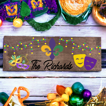 Personalized Mardi Gras Sign