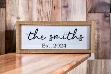 Framed Last Name Wedding Date Sign