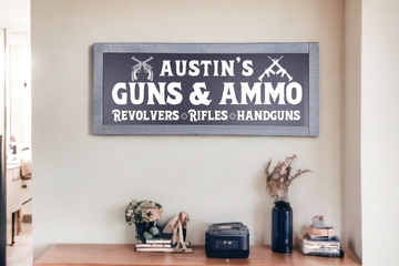 Framed Guns & Ammo Sign