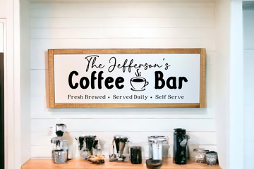 Personalized Coffee Bar Wooden Sign