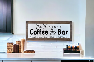 Personalized Coffee Bar Wooden Sign