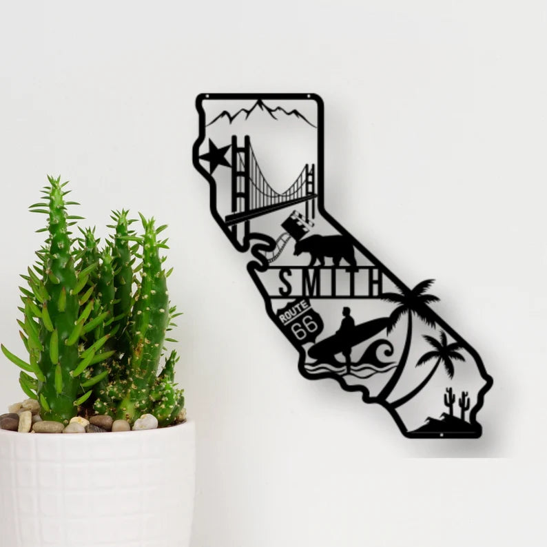 Metal California State Sign