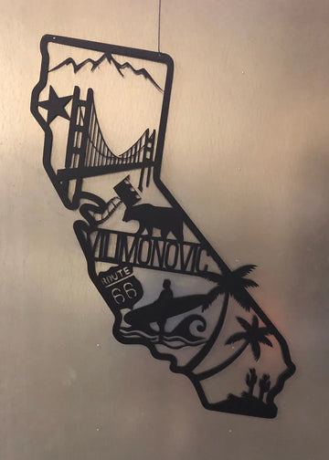Metal California State Sign