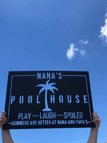 Metal Poolside Sign