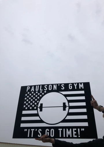 Metal American Flag Gym Sign