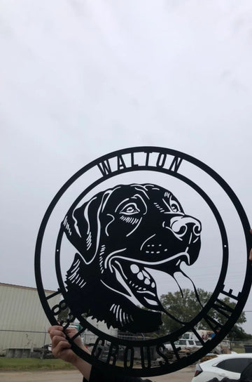 Metal Labrador Retriever Sign