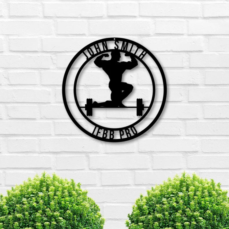 Muscle Building Sign Custom Bodybuilder Sign
