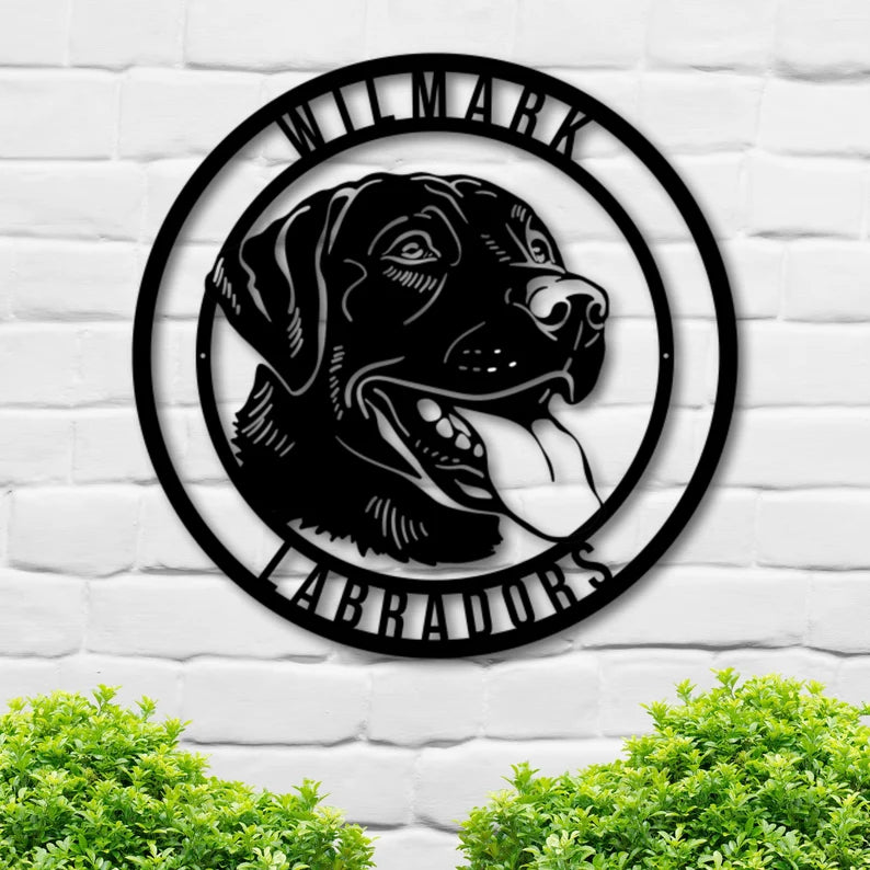 Metal Labrador Retriever Sign