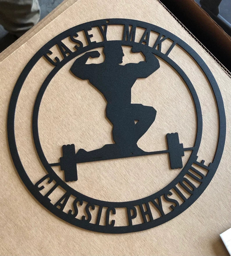 Muscle Building Sign Custom Bodybuilder Sign